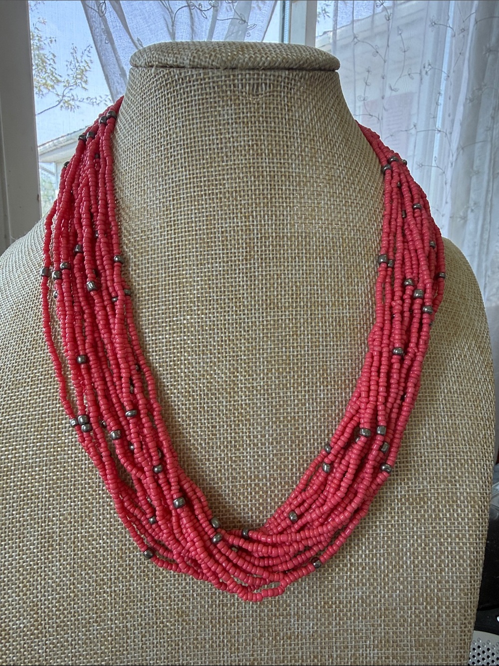 Multi-Strand Coral Beaded Necklace - Women Jewelry